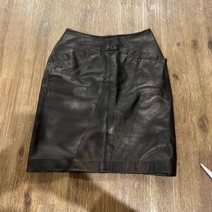 Vintage Black Leather Skirt